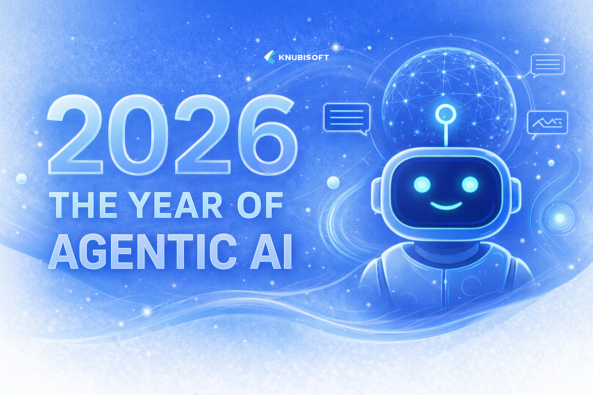 Ilustrasi Agentic AI dan Robot Humanoid