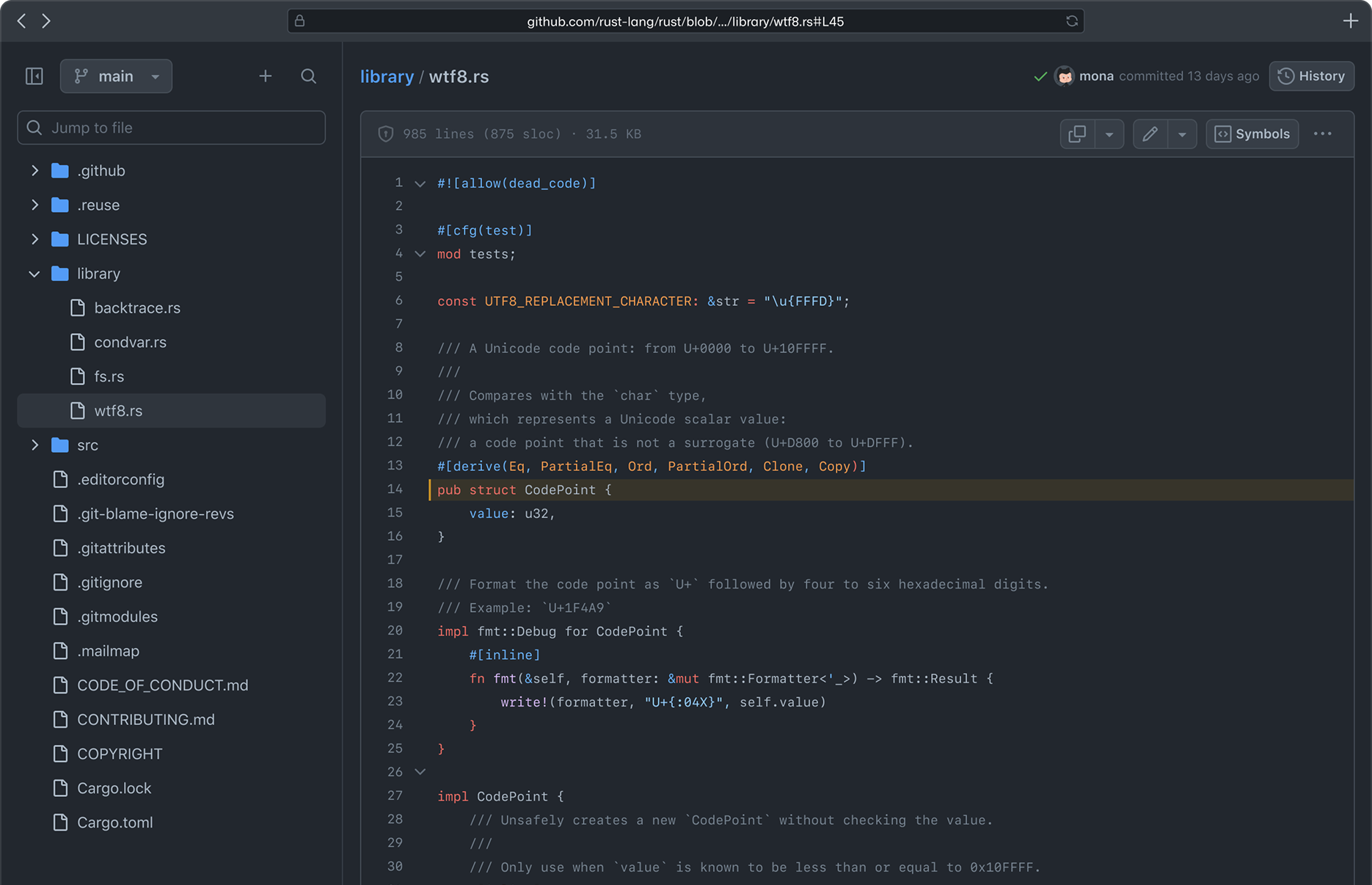 Tampilan antarmuka pencarian kode GitHub
